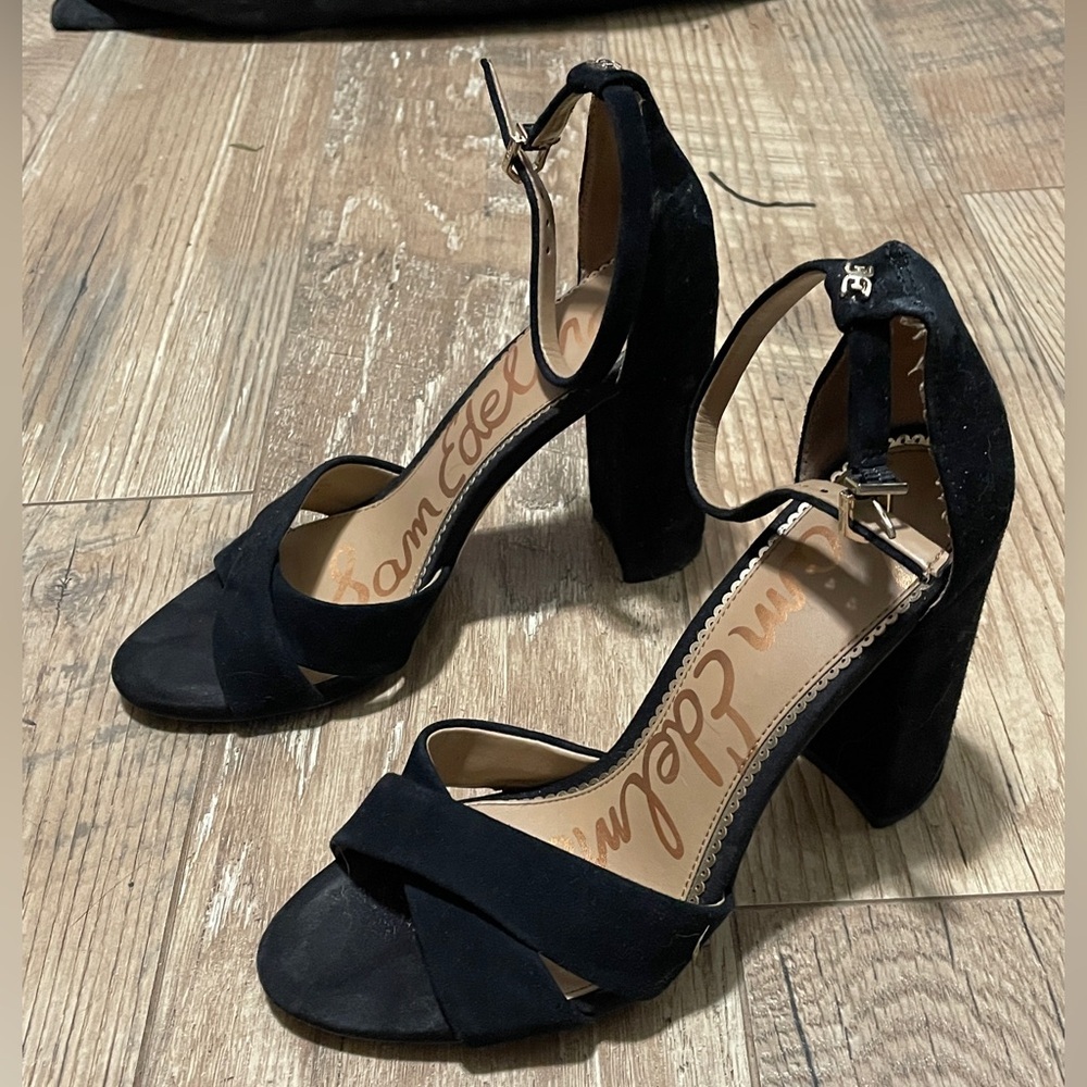 Sam Edelman Black High Heel Sandals with Ankle Strap - Picture 2 of 11